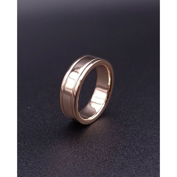 Tiffany & Co 18kt Rose Gold Together Double Milgrain 6mm Wedding Band Size 6.5 - Picture 14 of 15